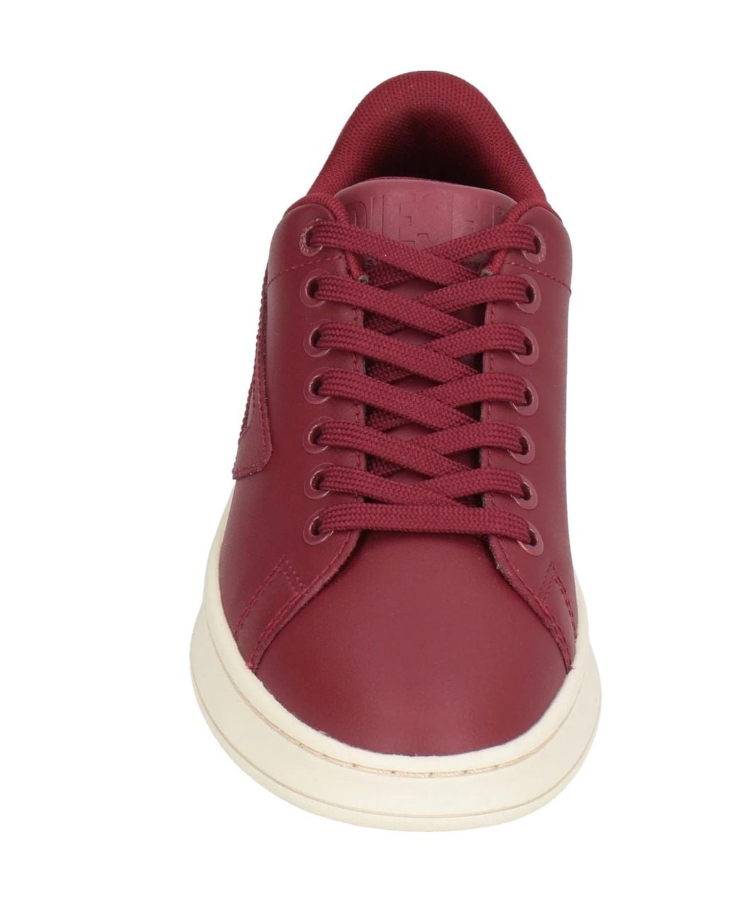 DIESEL Red Stylish Minimalist Leather Low-Top Shoes