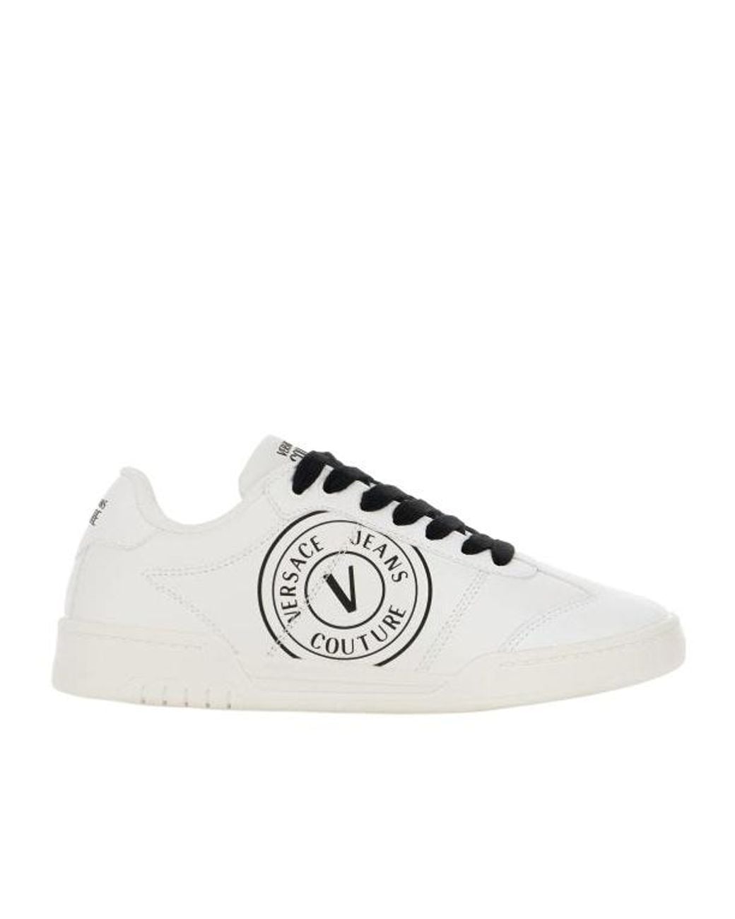 Versace Jeans White Couture Logo Printed Sneakers for men