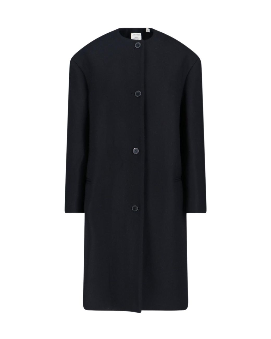 Calvin Klein Black Crewneck Long Coat