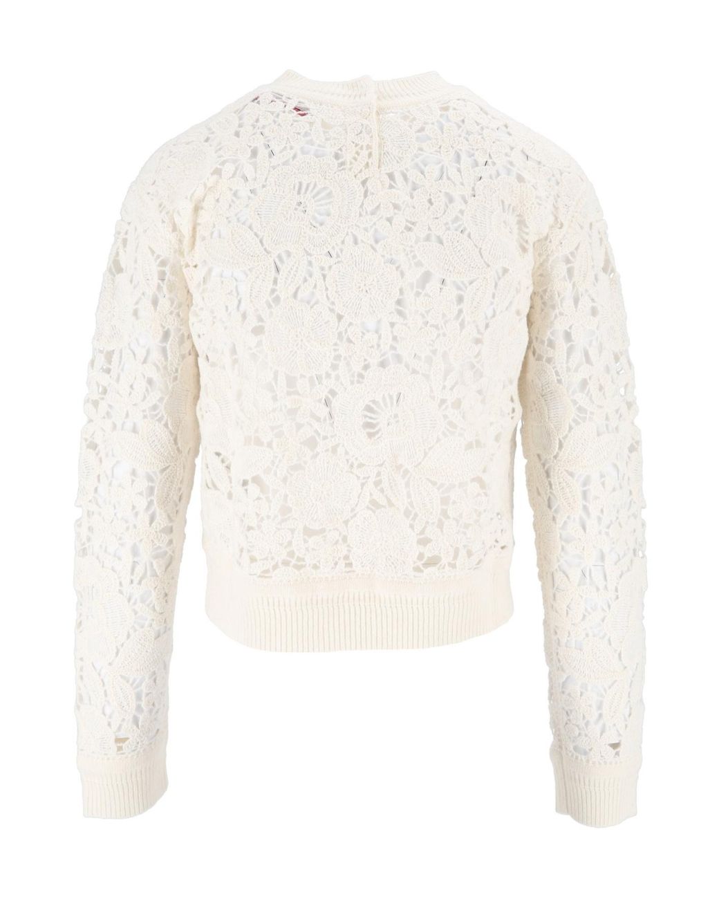 Ermanno Scervino White Floral-Lace Sweater