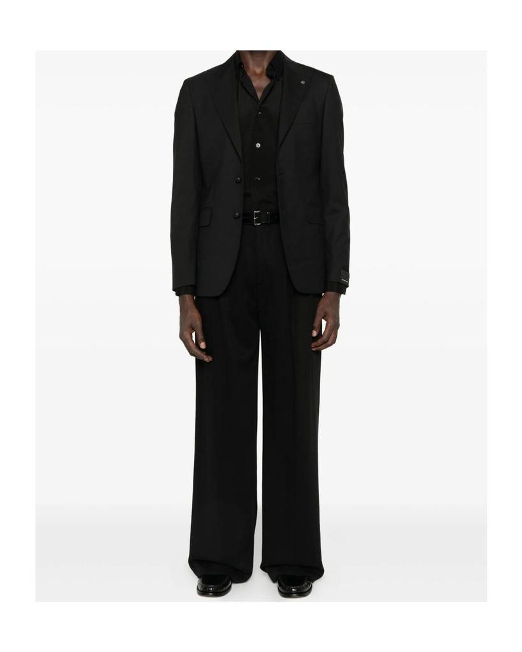 Mazzarelli Black Button-Down Long-Sleeved Shirt for men