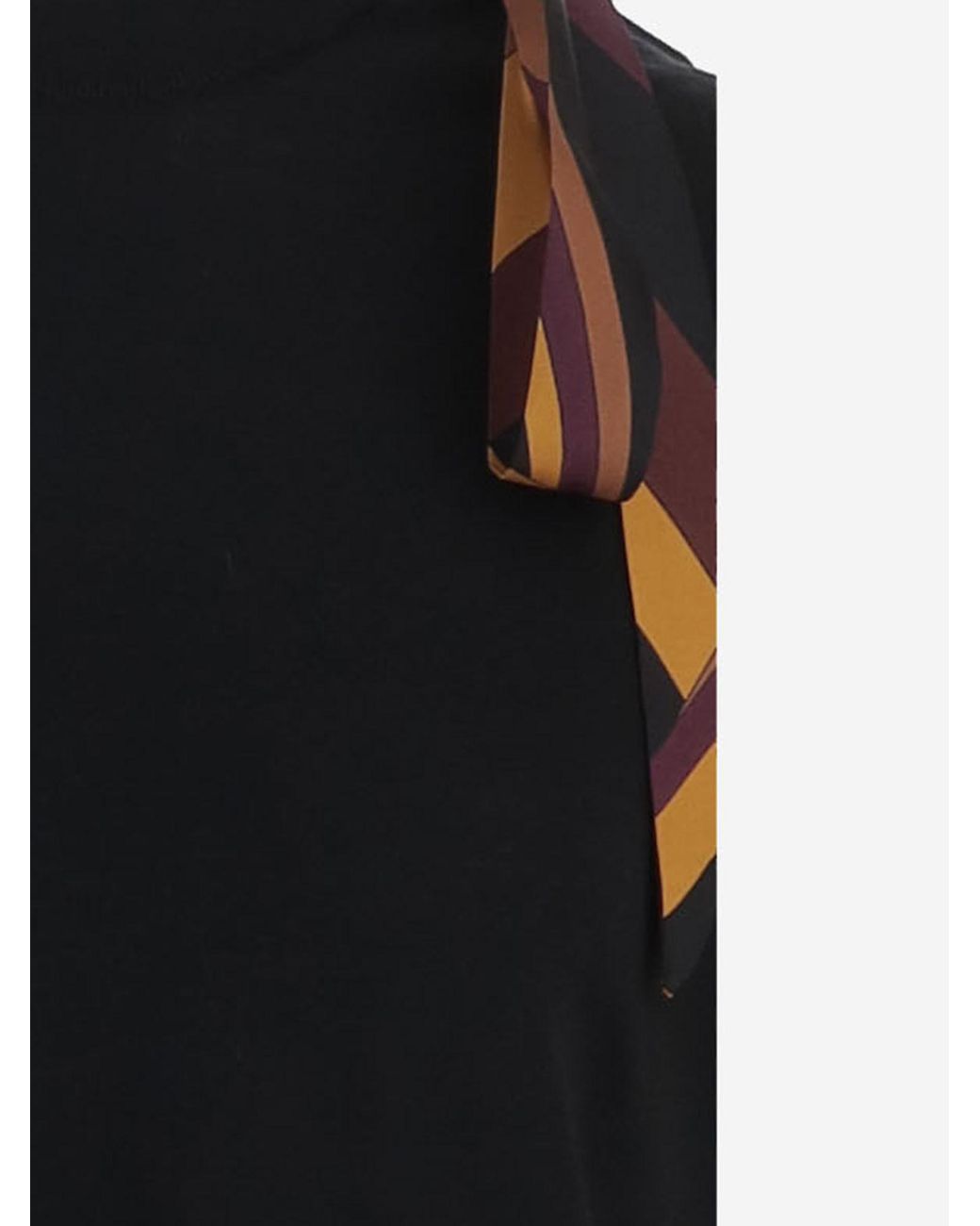 Emilio Pucci Black Pucci Scarf Detailed T-Shirt