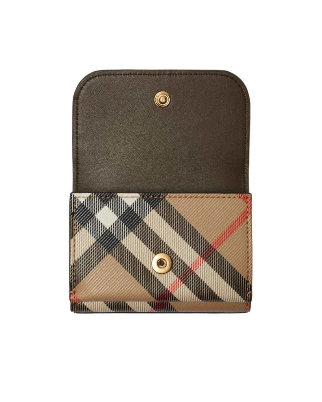 Burberry Multicolor Vintage-Check Foldover-Top Wallet