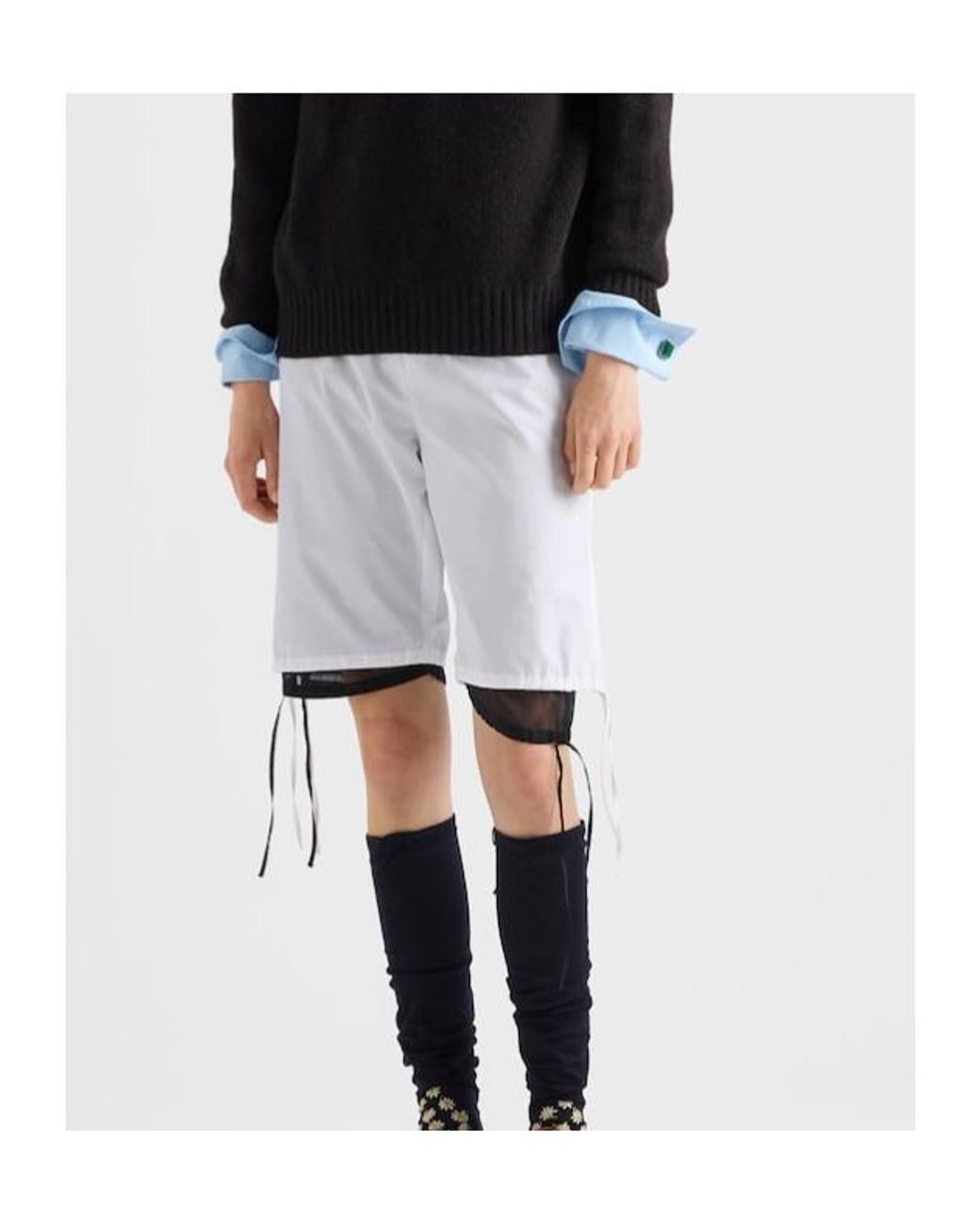 Prada White Poplin Bermudas