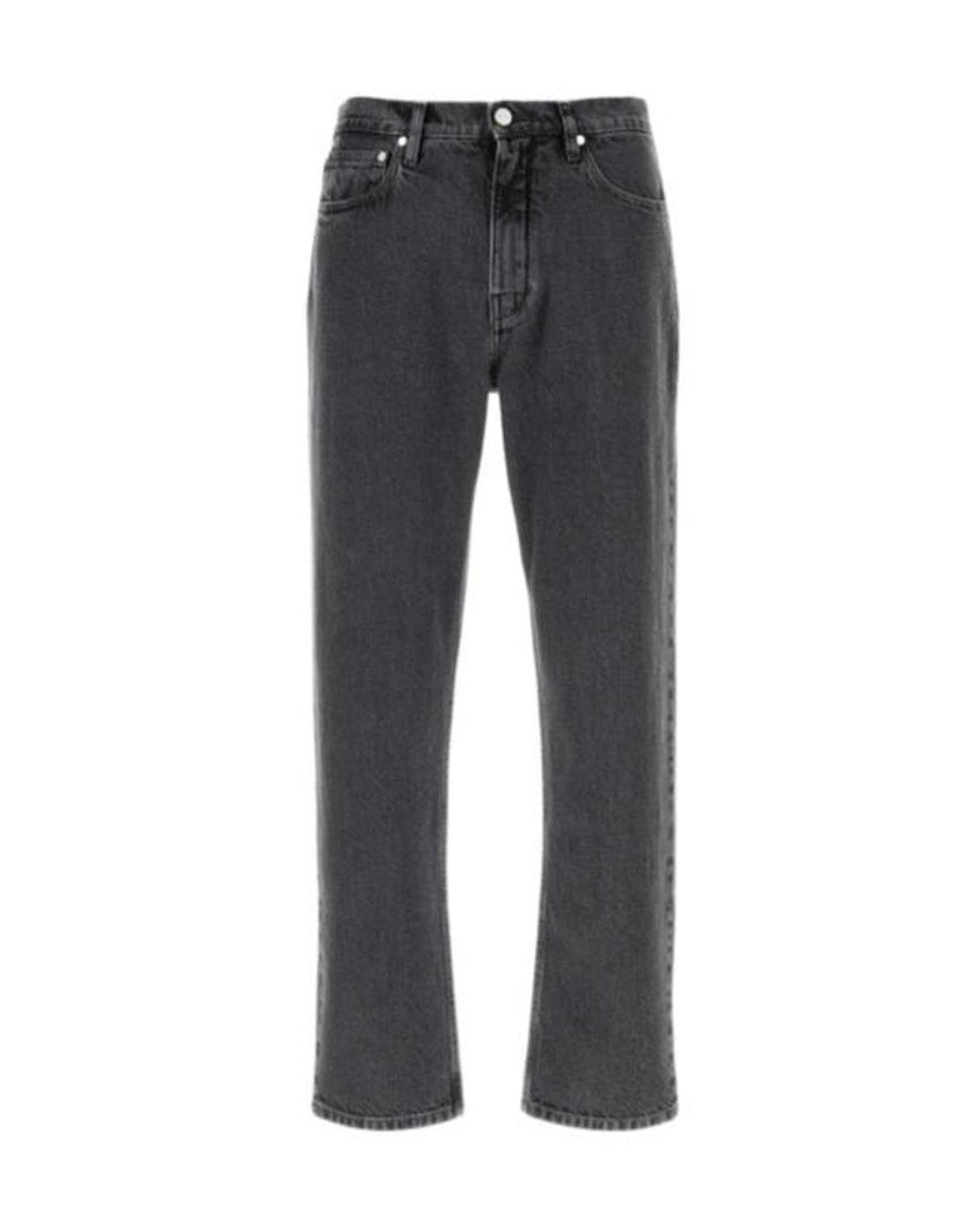 Jil Sander Gray Treated Straight-Leg Jeans for men