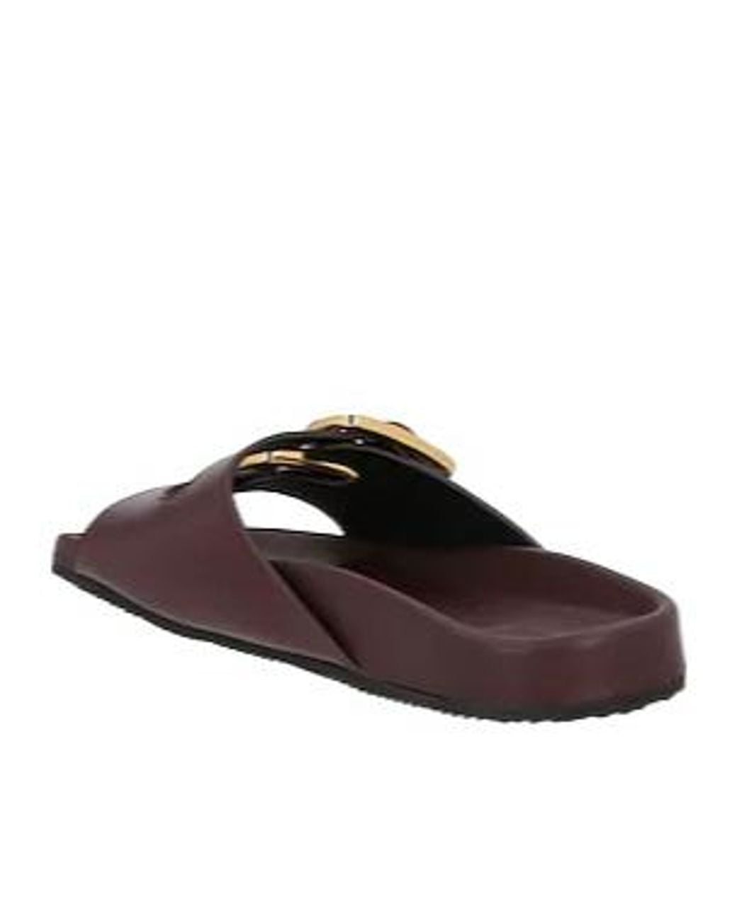 Chloé Brown Minimal Round-Toe Sandals