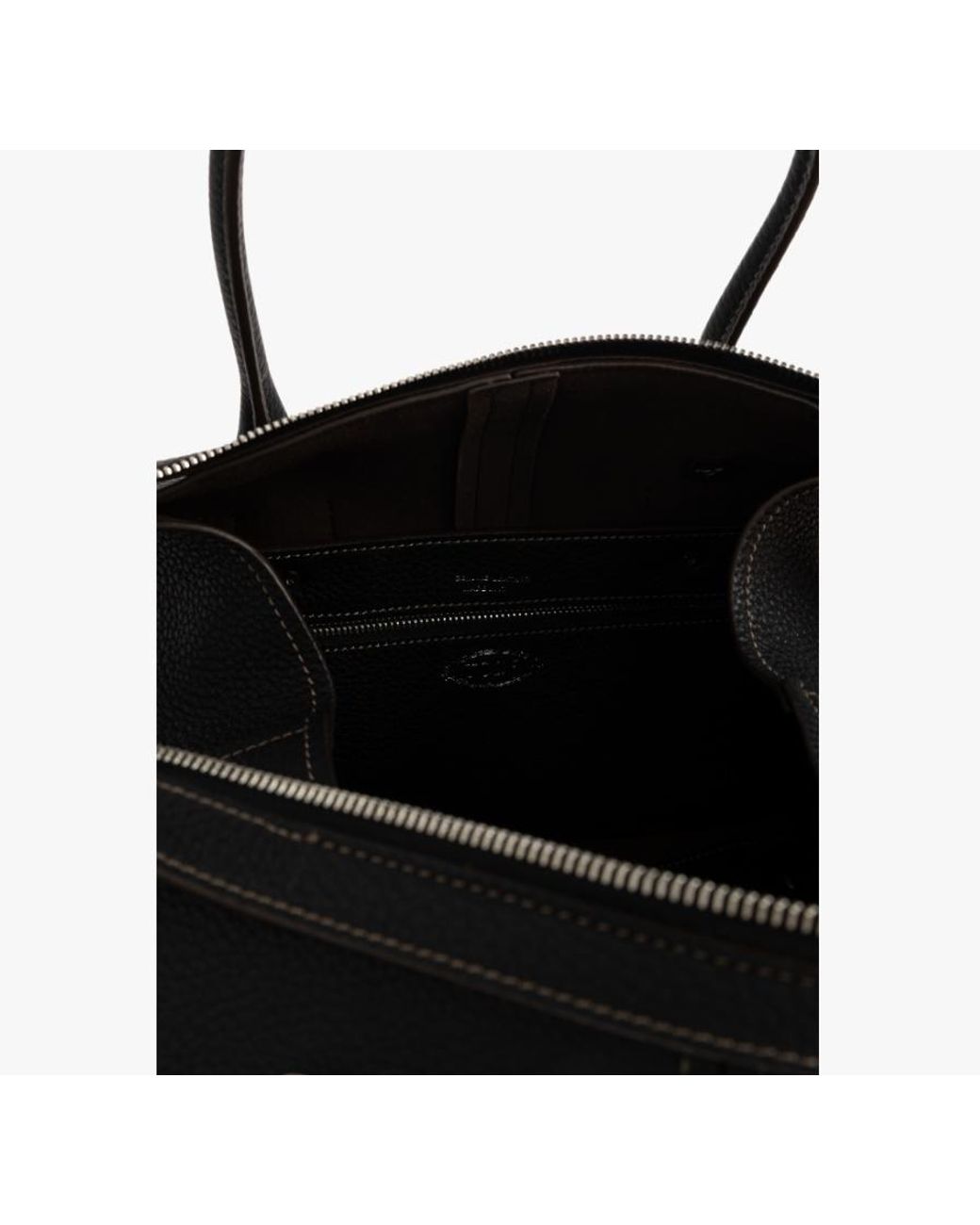 Tod's Black Logo Embossed Tote Bag