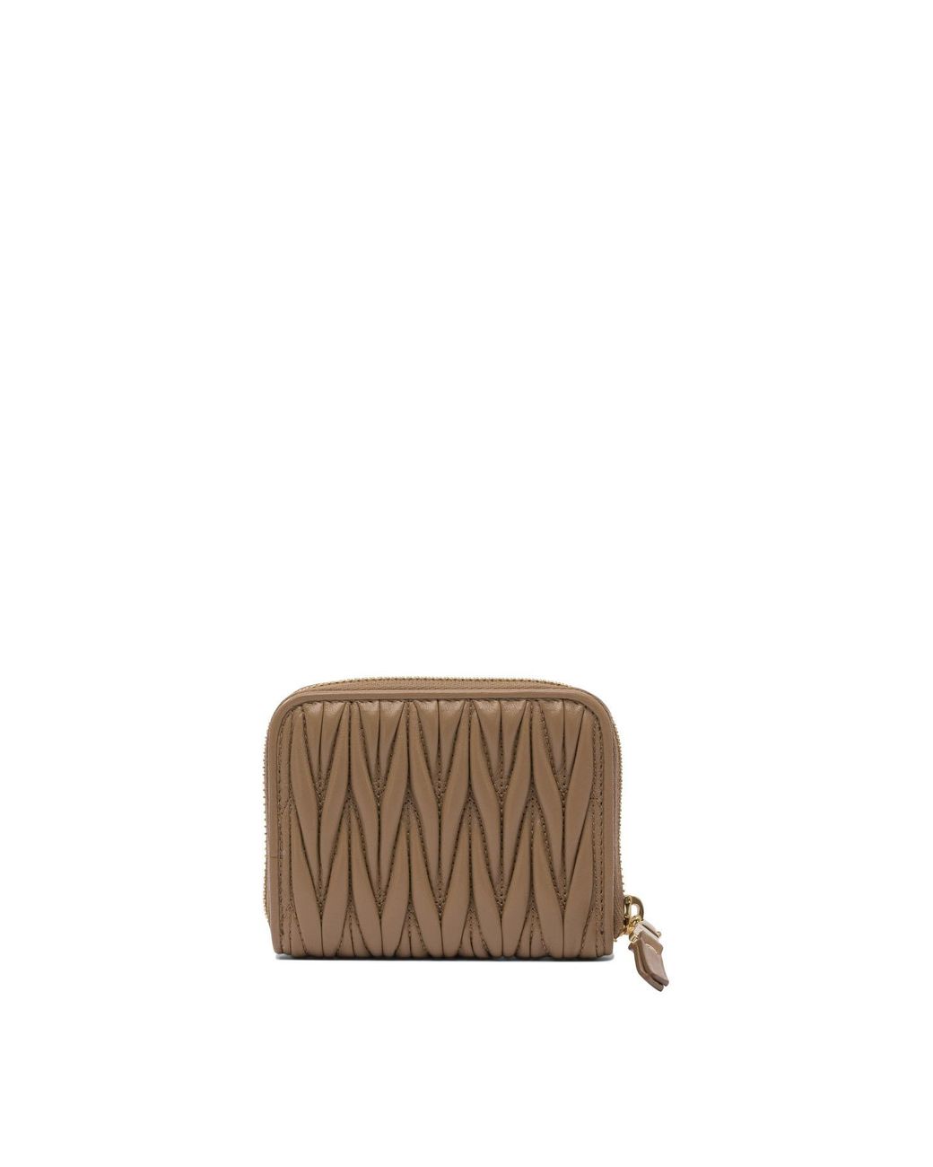Miu Miu Brown Matelassé Coin Purse