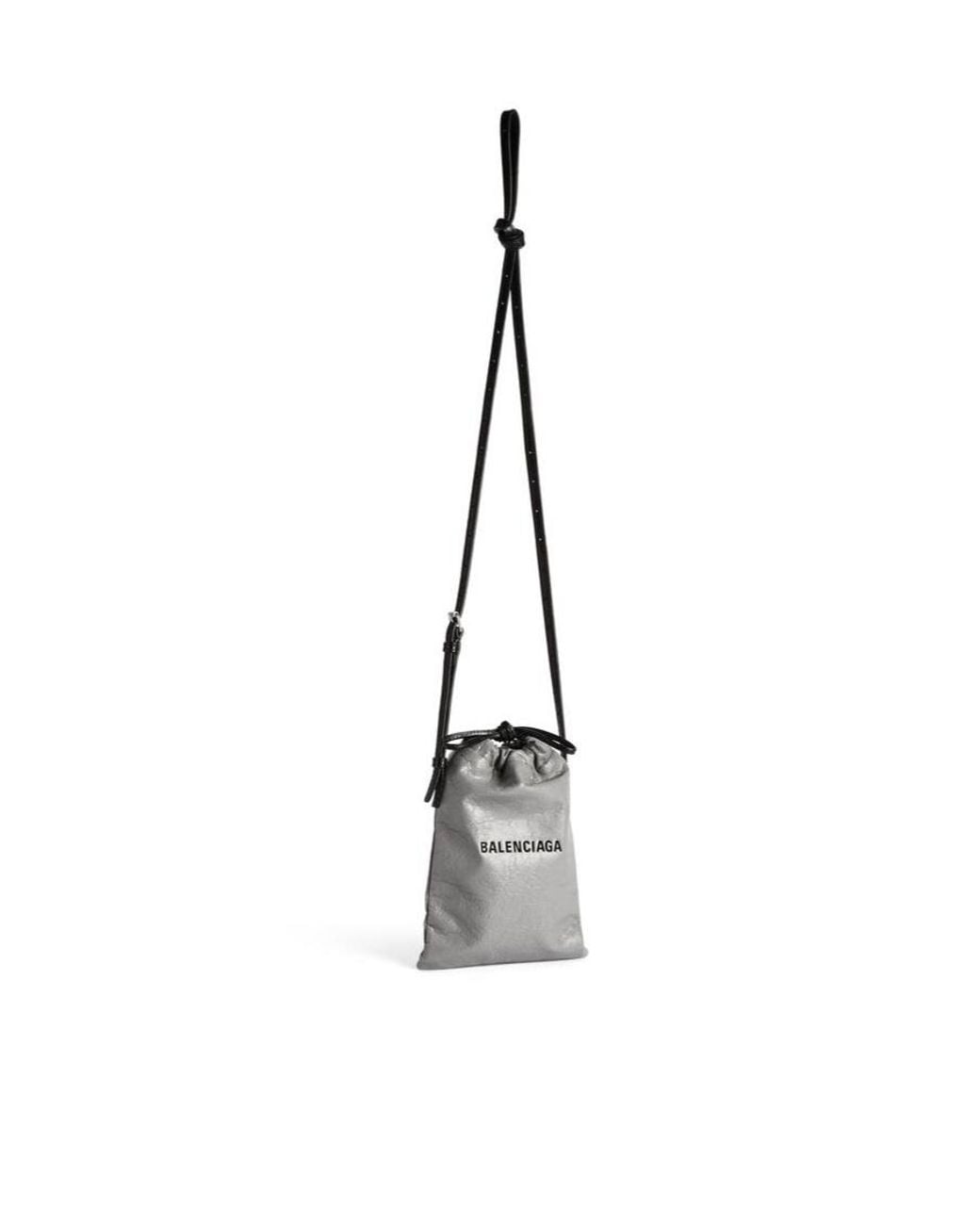 Balenciaga Metallic Shopper Phone Holder Shoulder Bag for men