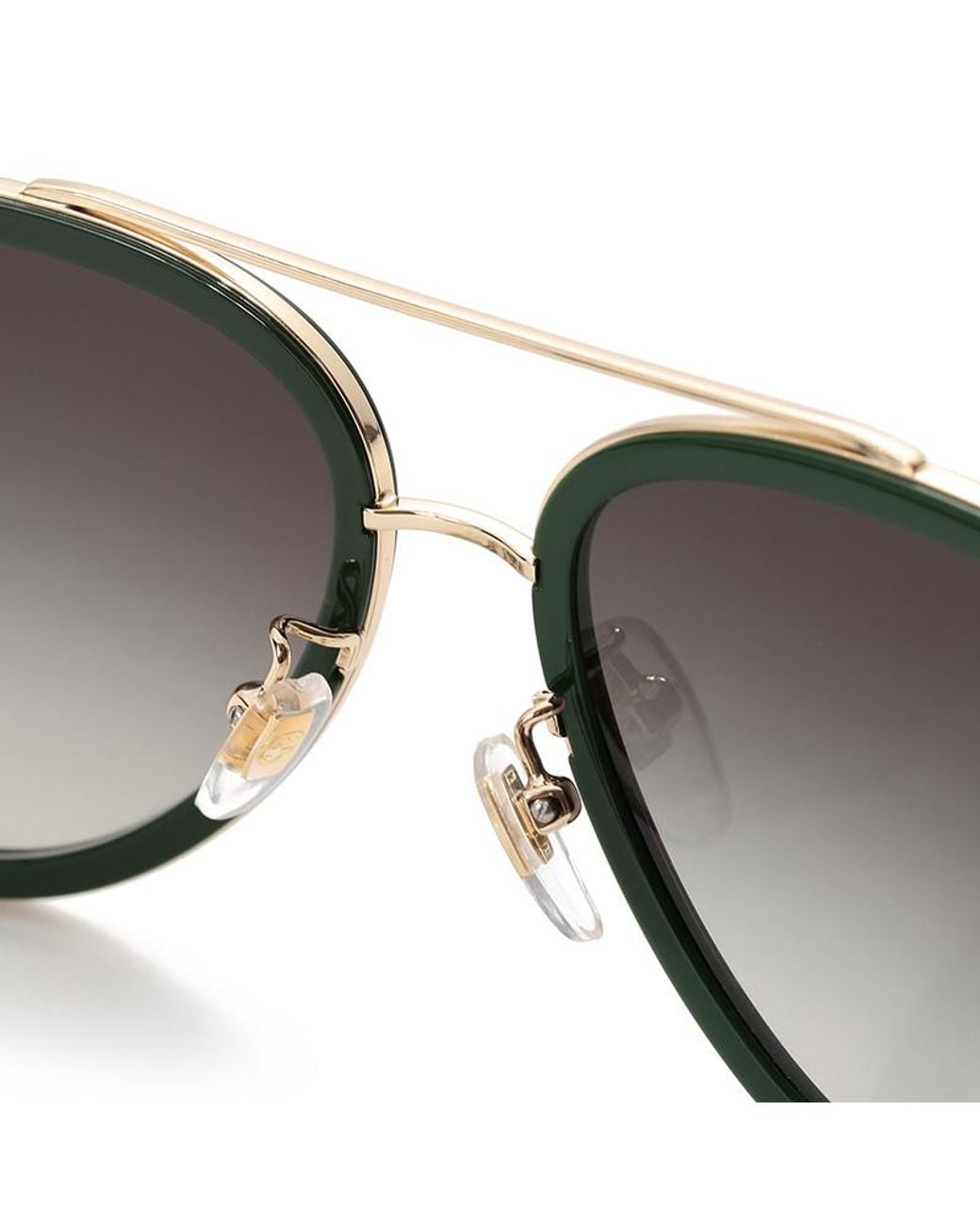 Gucci Metallic Eyewear Double Bridge Aviator Sunglasses