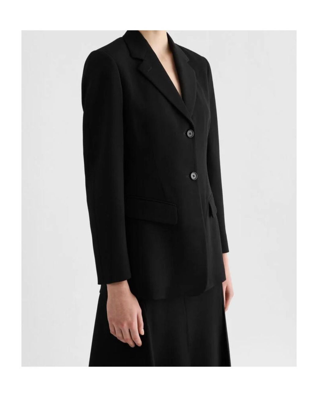 Jil Sander Black Single-Breasted Notch-Lapel Blazer