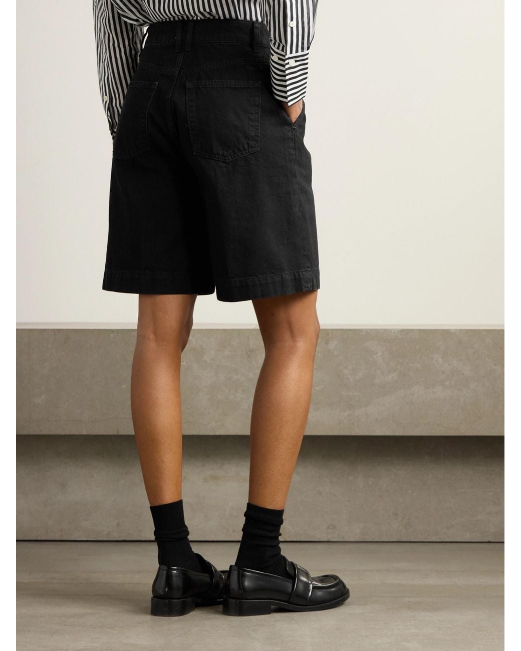 FRAME Black The Trouser Shorts
