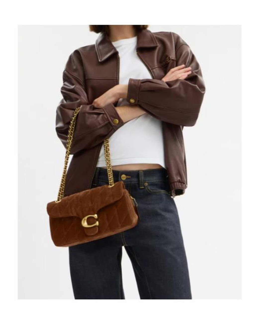 COACH Brown Tabby 26 Quilted Shoulder Bag