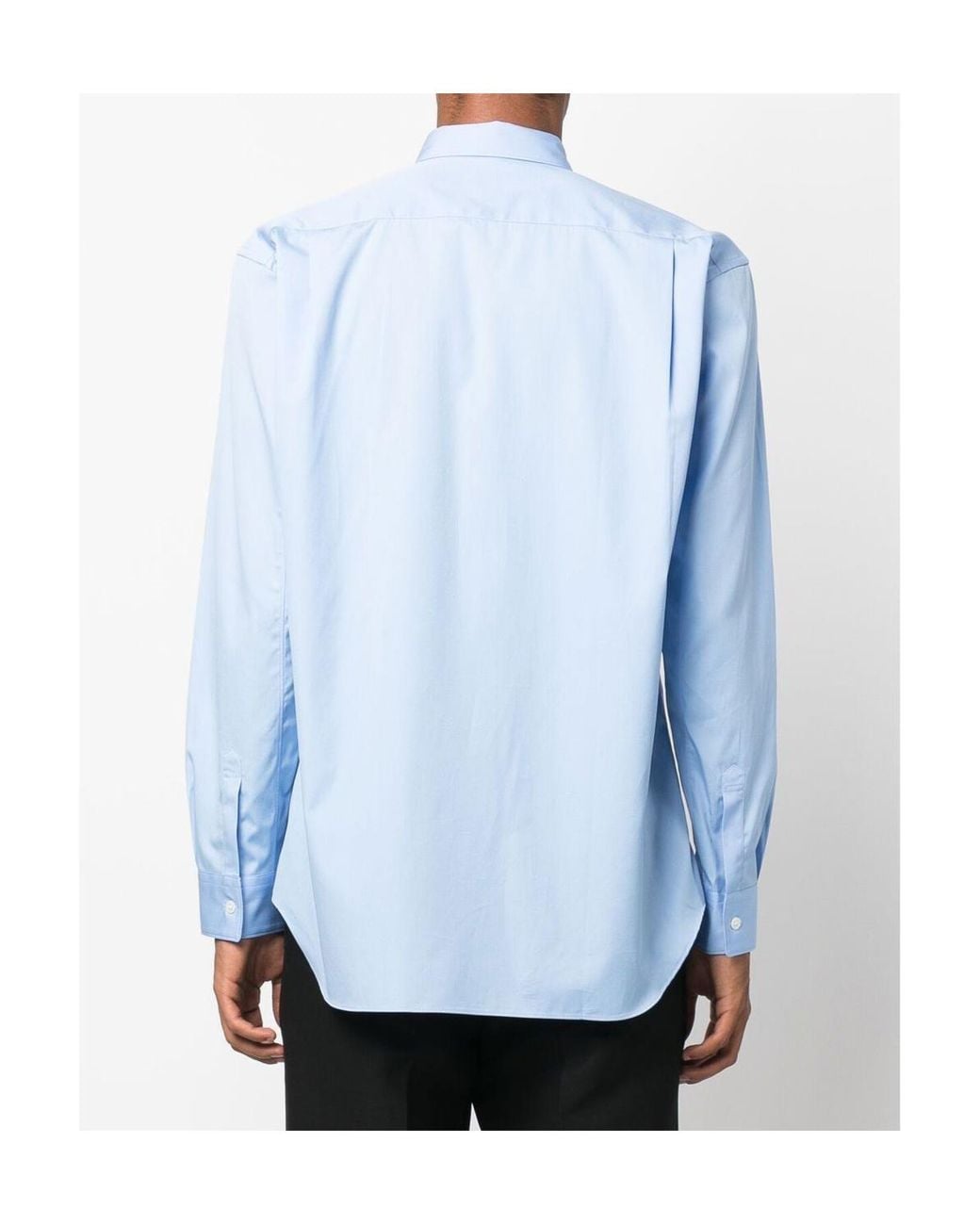 Comme des Garçons Blue Comme Des Garçons Shirt Curved Hem Buttoned Shirt for men