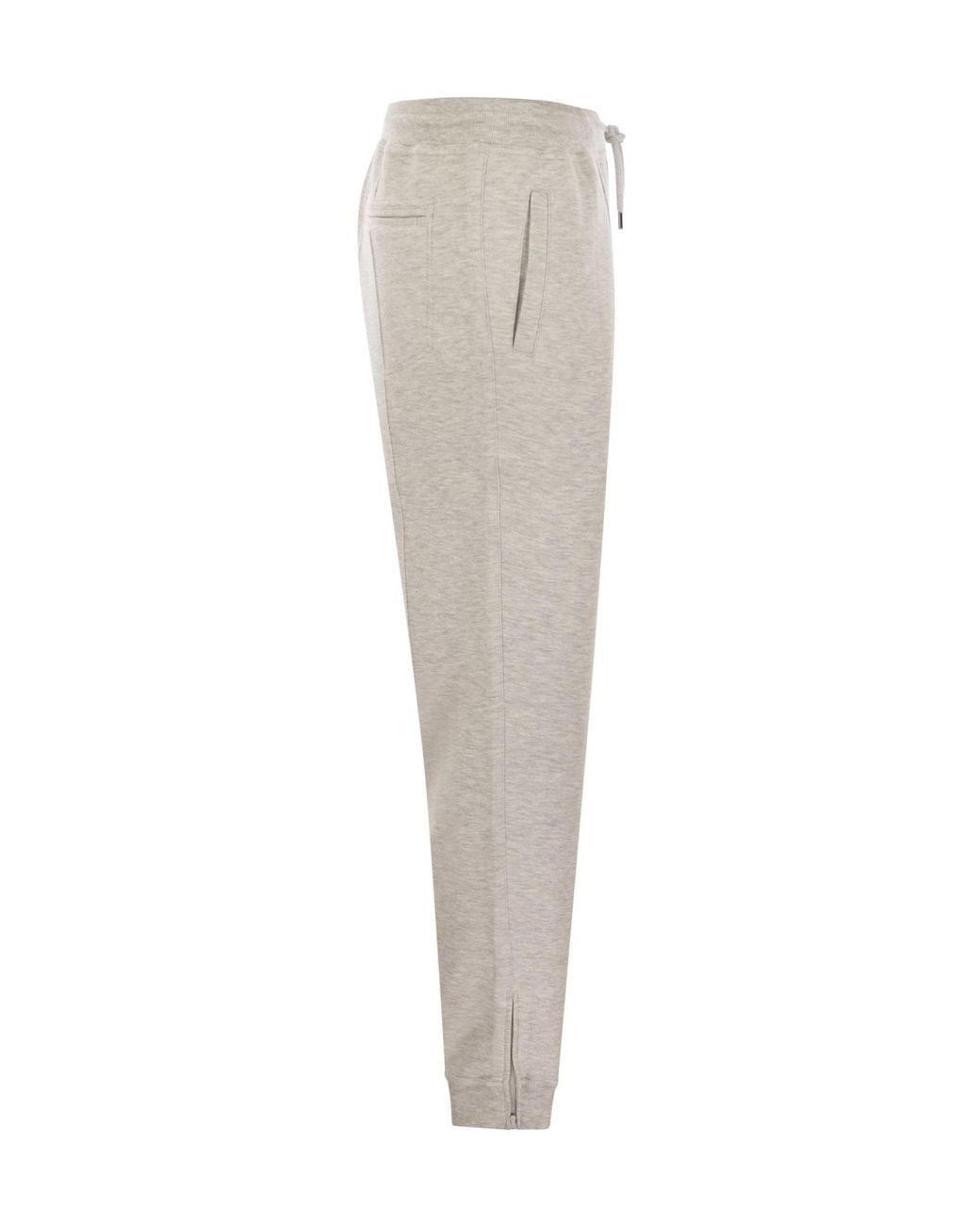 Brunello Cucinelli Gray Drawstring Tapered Leg Track Pants for men