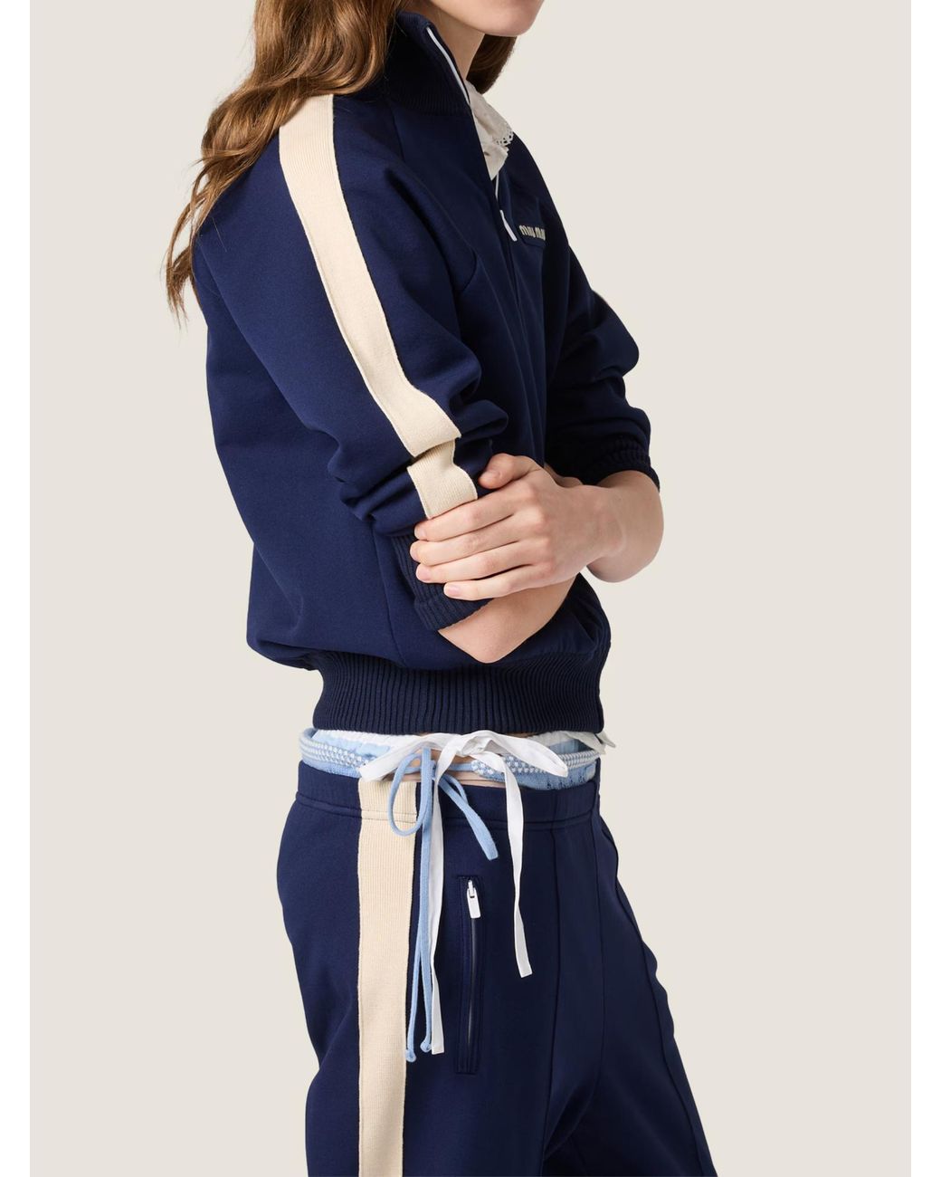 Miu Miu Blue Technical Fabric Jacket