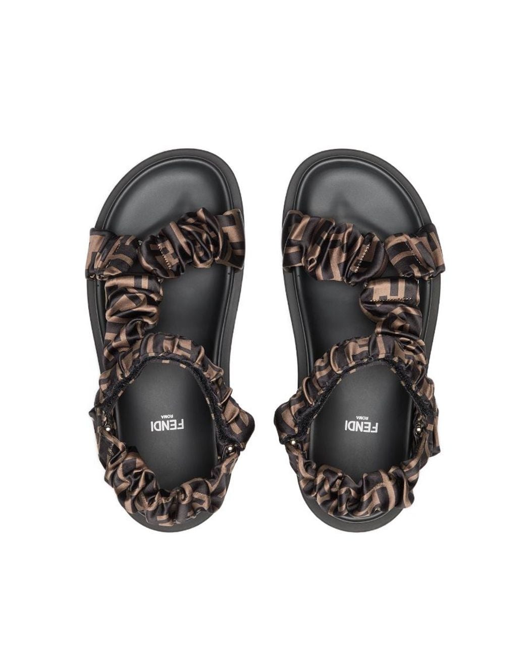 Fendi Brown Feel Ff Motif Sandals