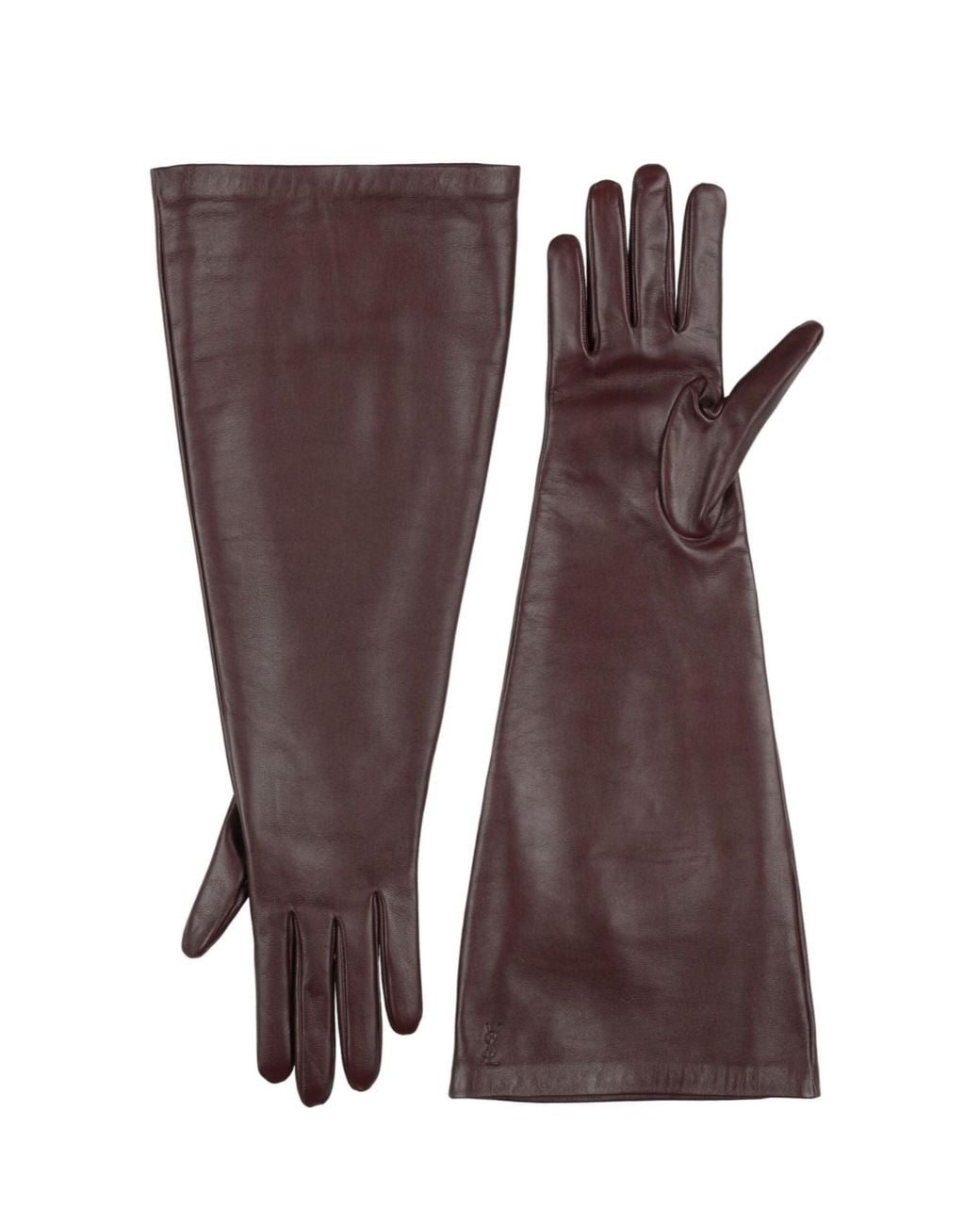 Saint Laurent Brown Minimalist Leather Gloves