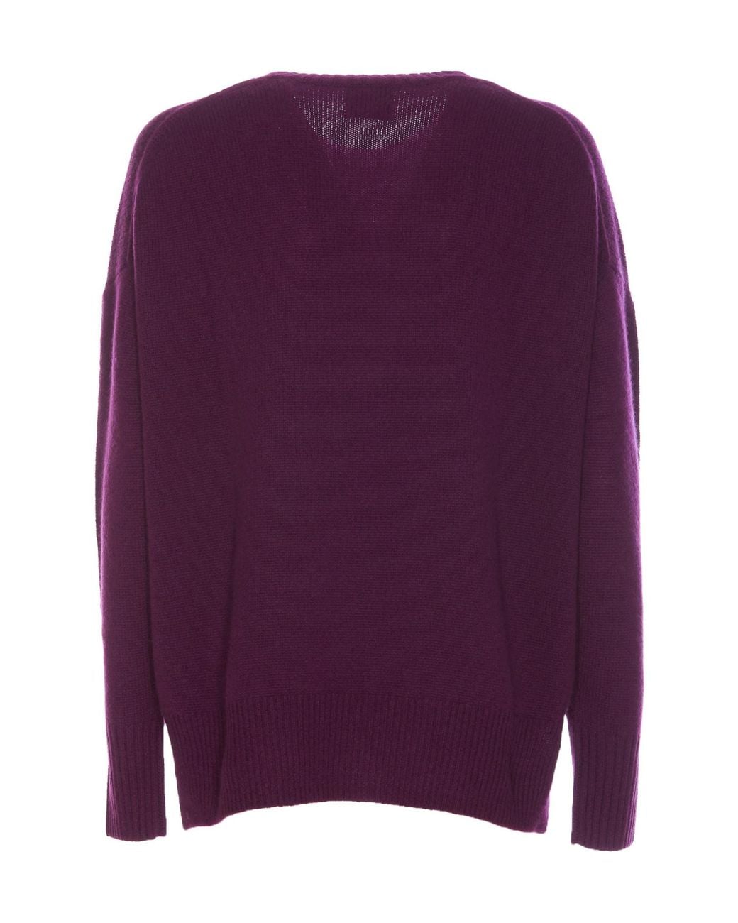 Allude Purple Long Sleeved Crewneck Knitted Jumper
