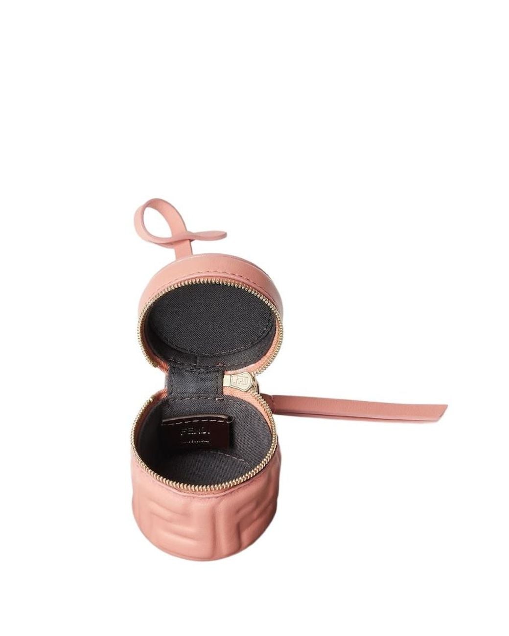 Fendi Pink Nappa Leather Coin Holder Charm With Ff Motif