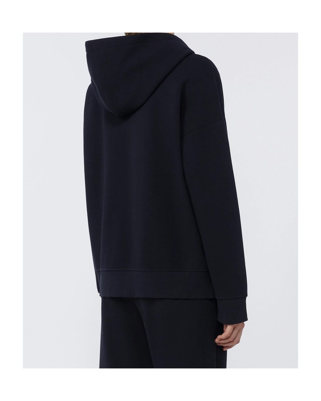 Max Mara Black Cotton-Blend Zip-Up Hoodie