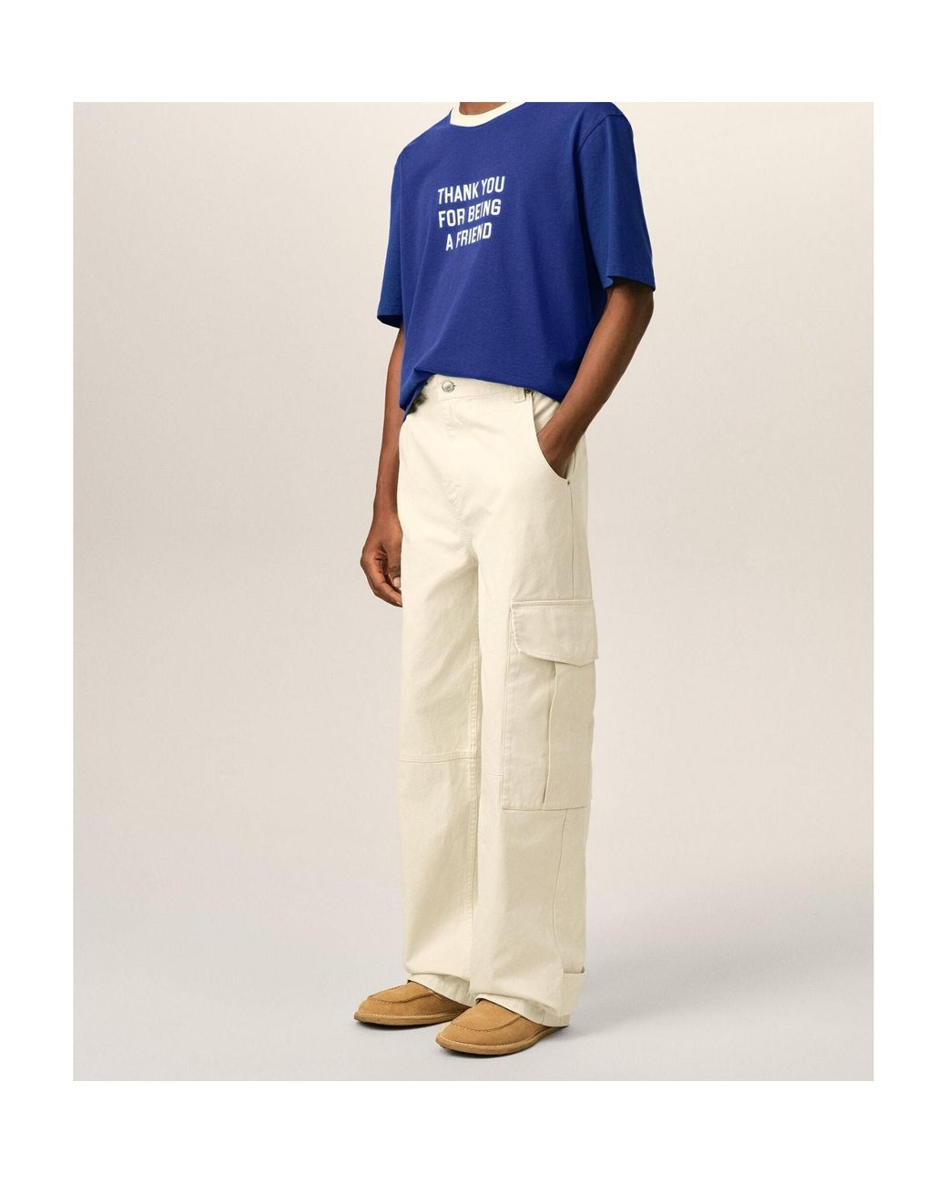 AMI Natural Ami Baggy-Fit Cargo Trousers for men