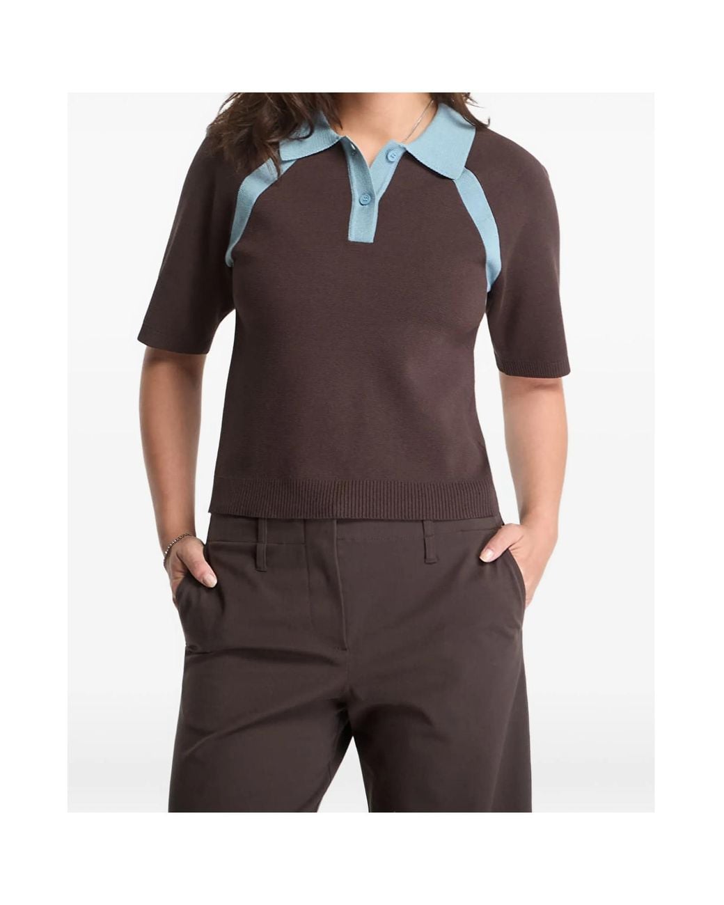 Samsøe & Samsøe Black Raglan Sleeve Polo Shirt