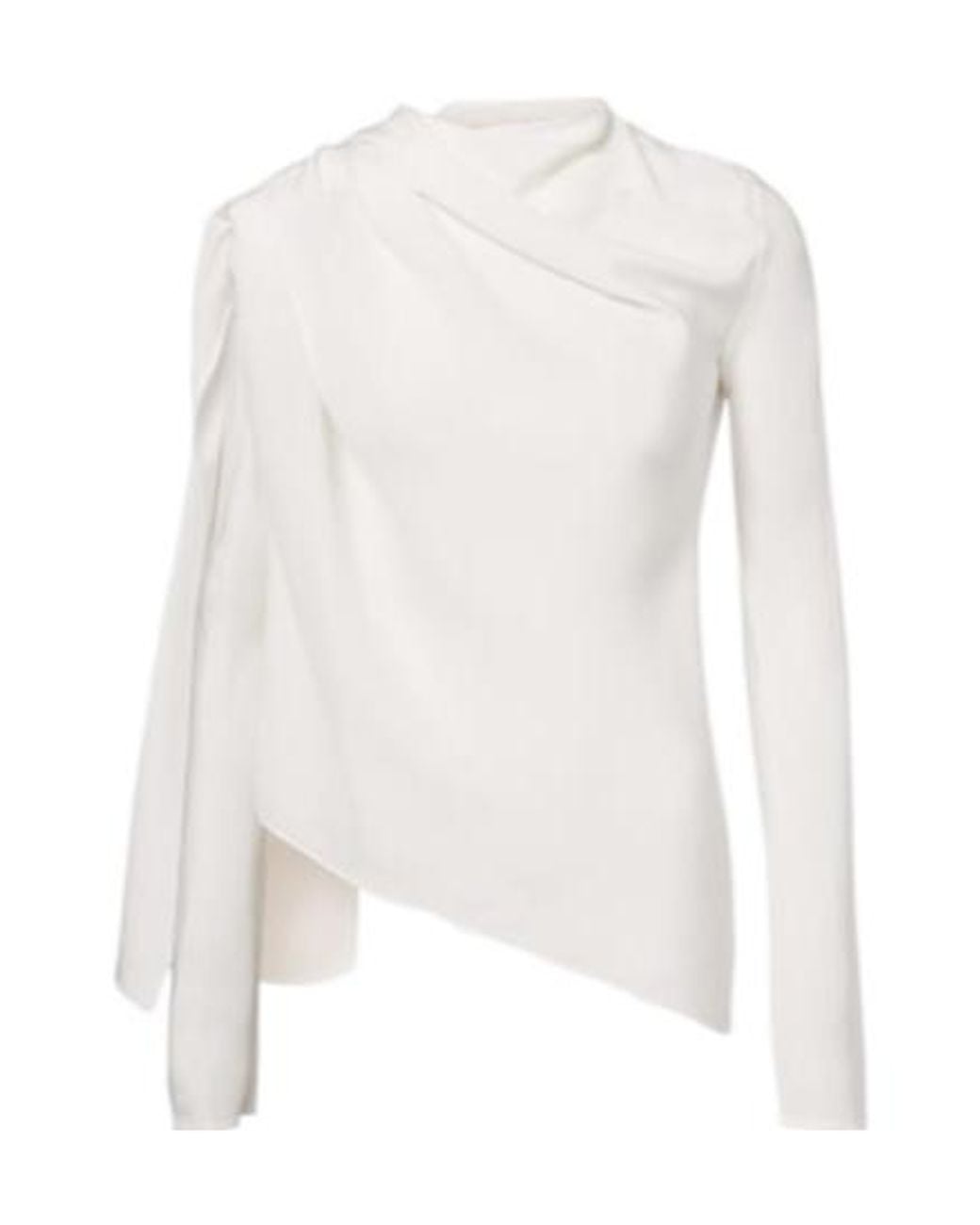 TOVE White Draped Caped Silk Top