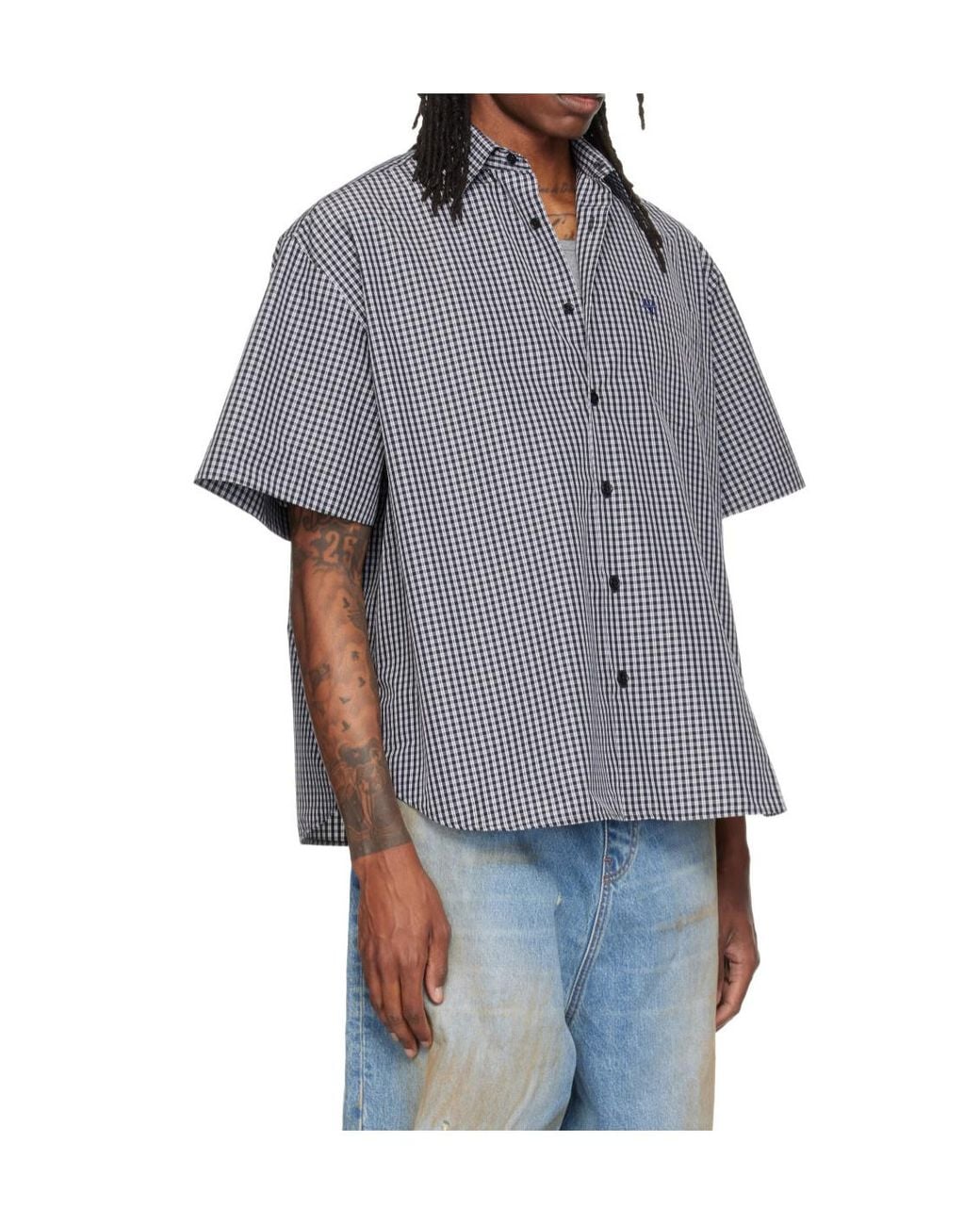 Vetements Gray Plaid Shirt for men