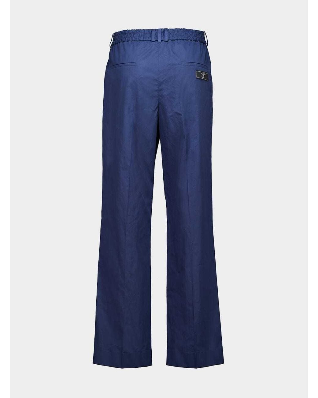Balmain Blue Pleated Straight-Leg Pants for men