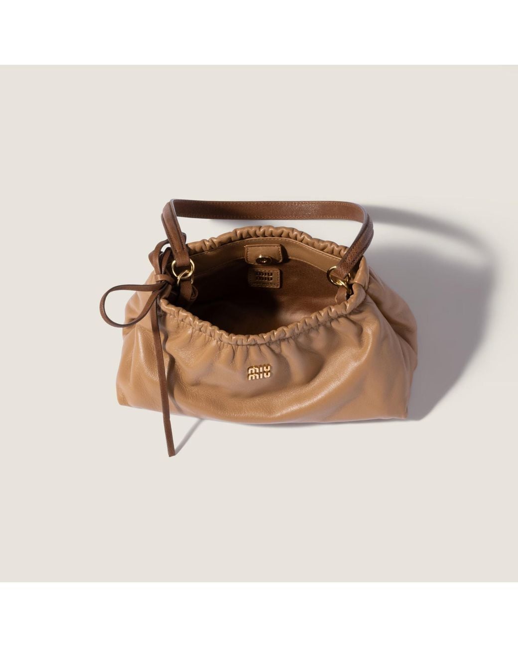 Miu Miu Brown Logo Tote Bag