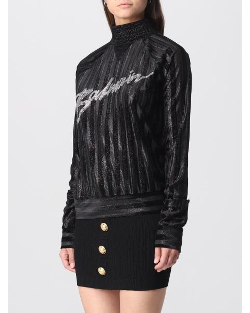 Balmain Black Logo-Embellished Sweatshirt
