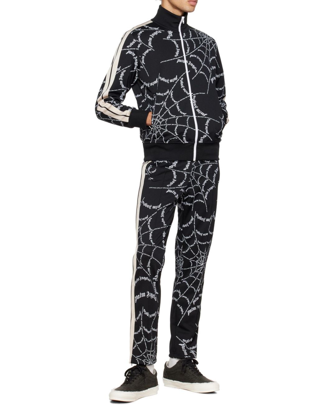 Palm Angels Black Logo-Print Track Pants for men