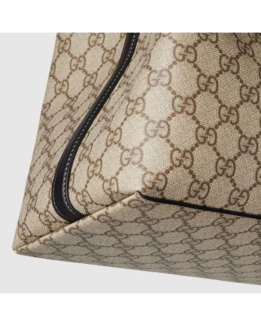 Gucci Natural Gg Emblem Large Tote Bag