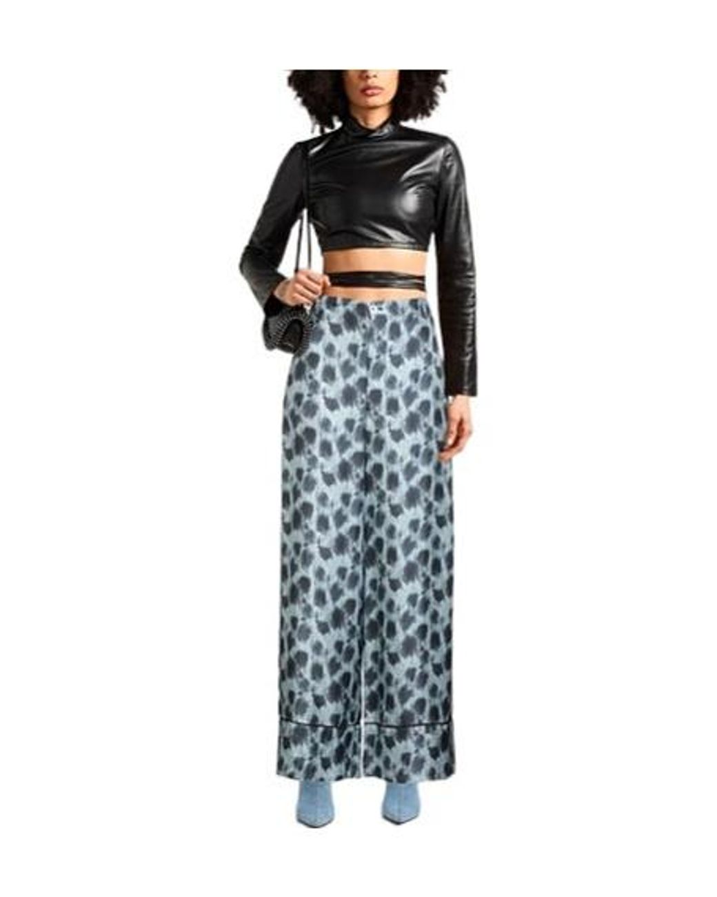 Marni Blue Leopard-Print Trousers