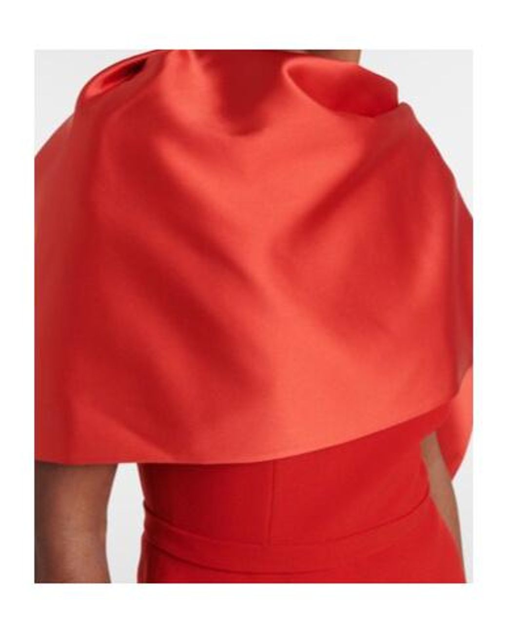 Safiyaa Red Evangelina Caped Crepe Gown