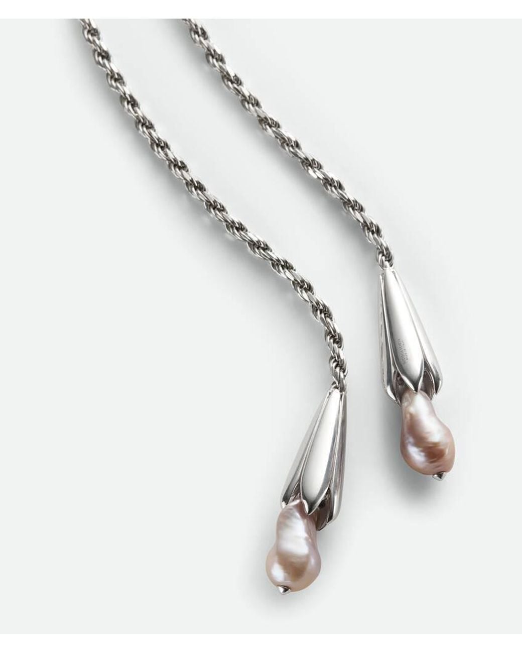 Bottega Veneta White Pearl Scarf Necklace