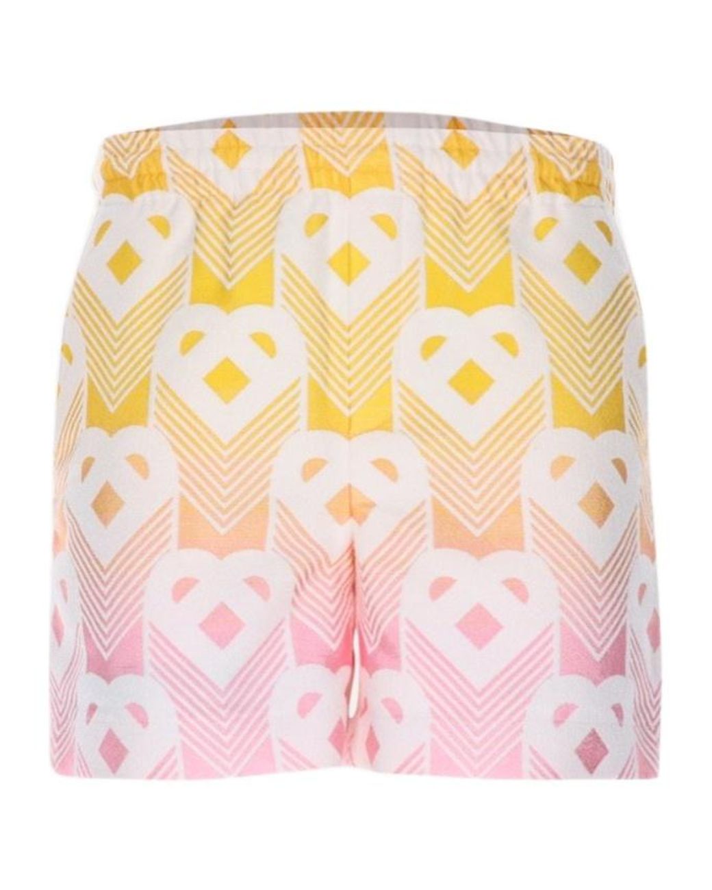 Casablanca Pink Monogram Effect Elastic Waist Shorts for men