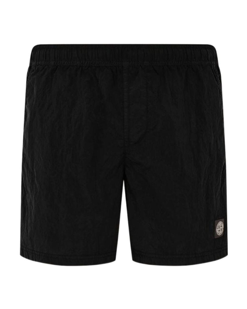 Stone Island Black Logo Swimming Trunks for men