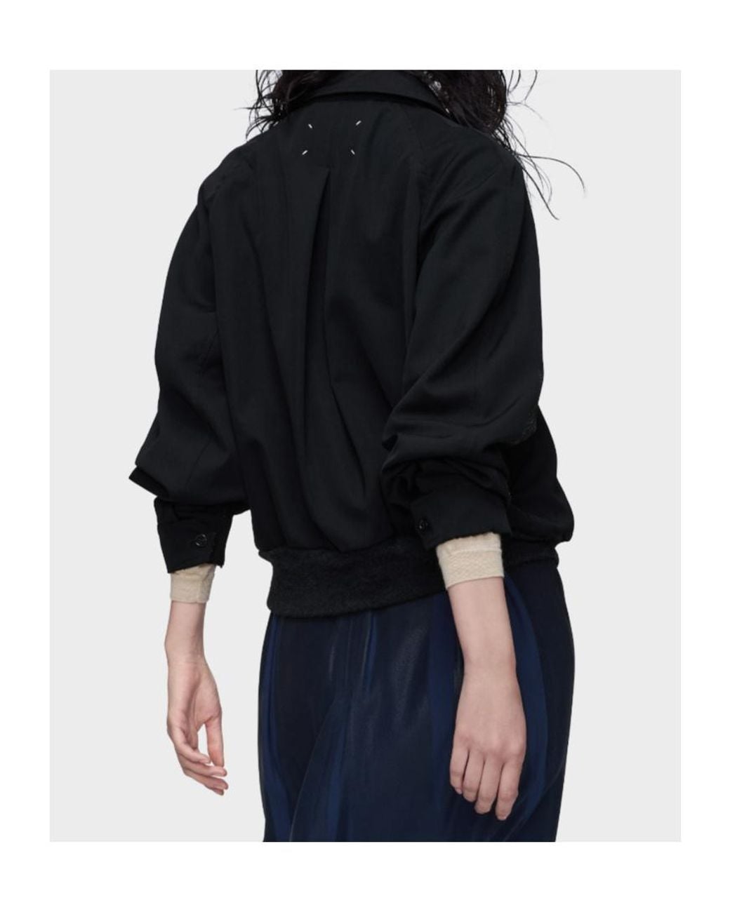 Maison Margiela Black Zip-Up Bomber Jacket