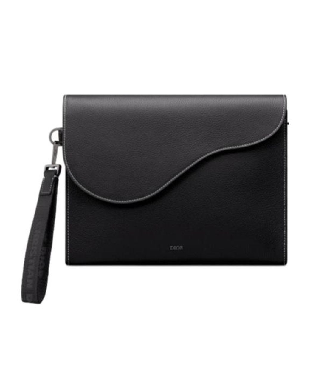 Dior Black Saddle A5 Triangle Pouch for men