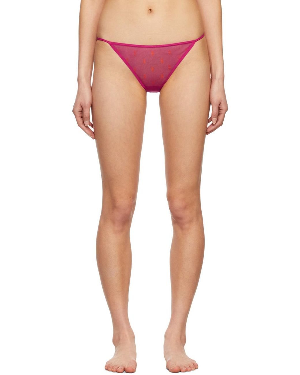 Saint Laurent Pink Monogram Sheer Panties