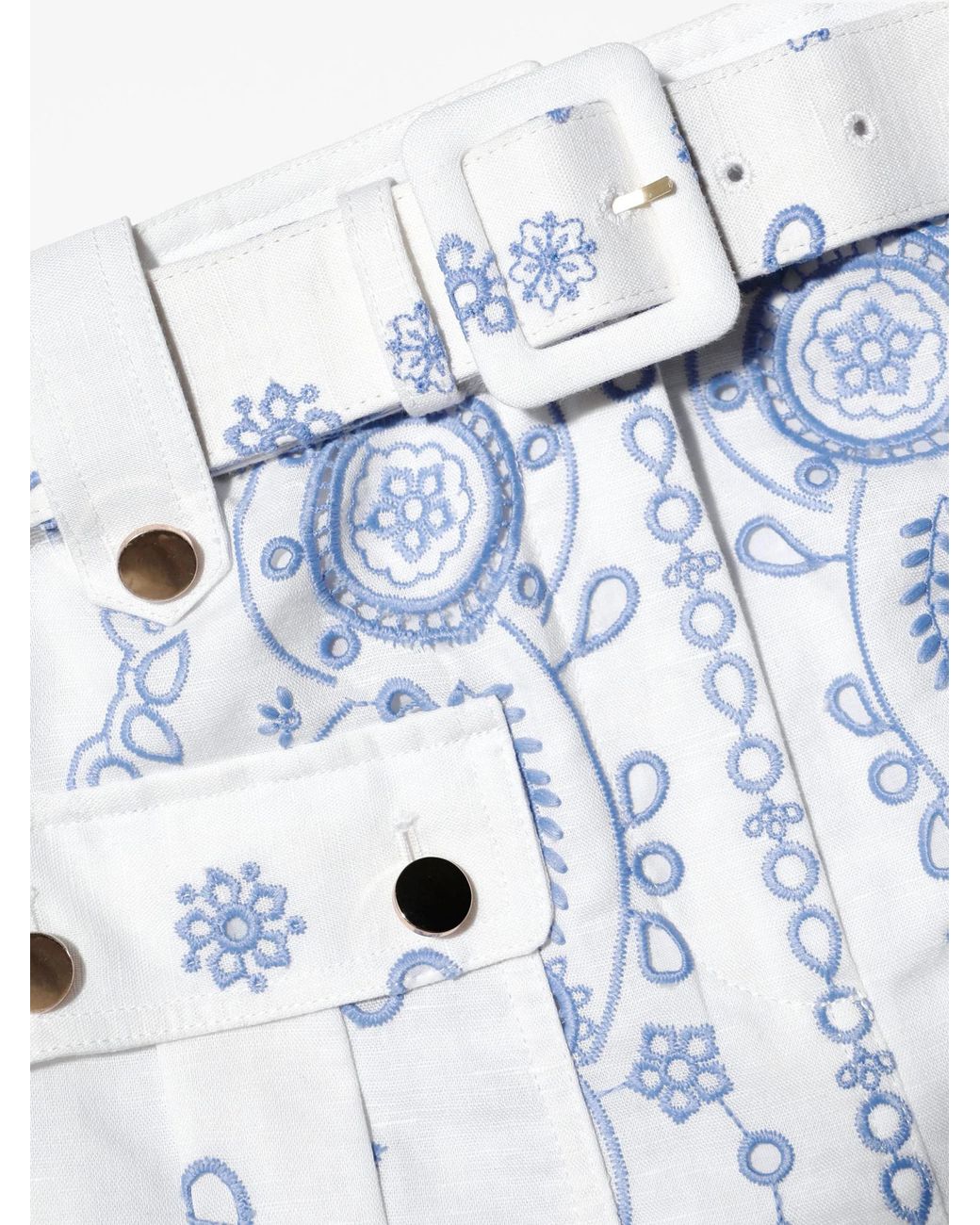 Self-Portrait Blue Paisley-Print Skorts