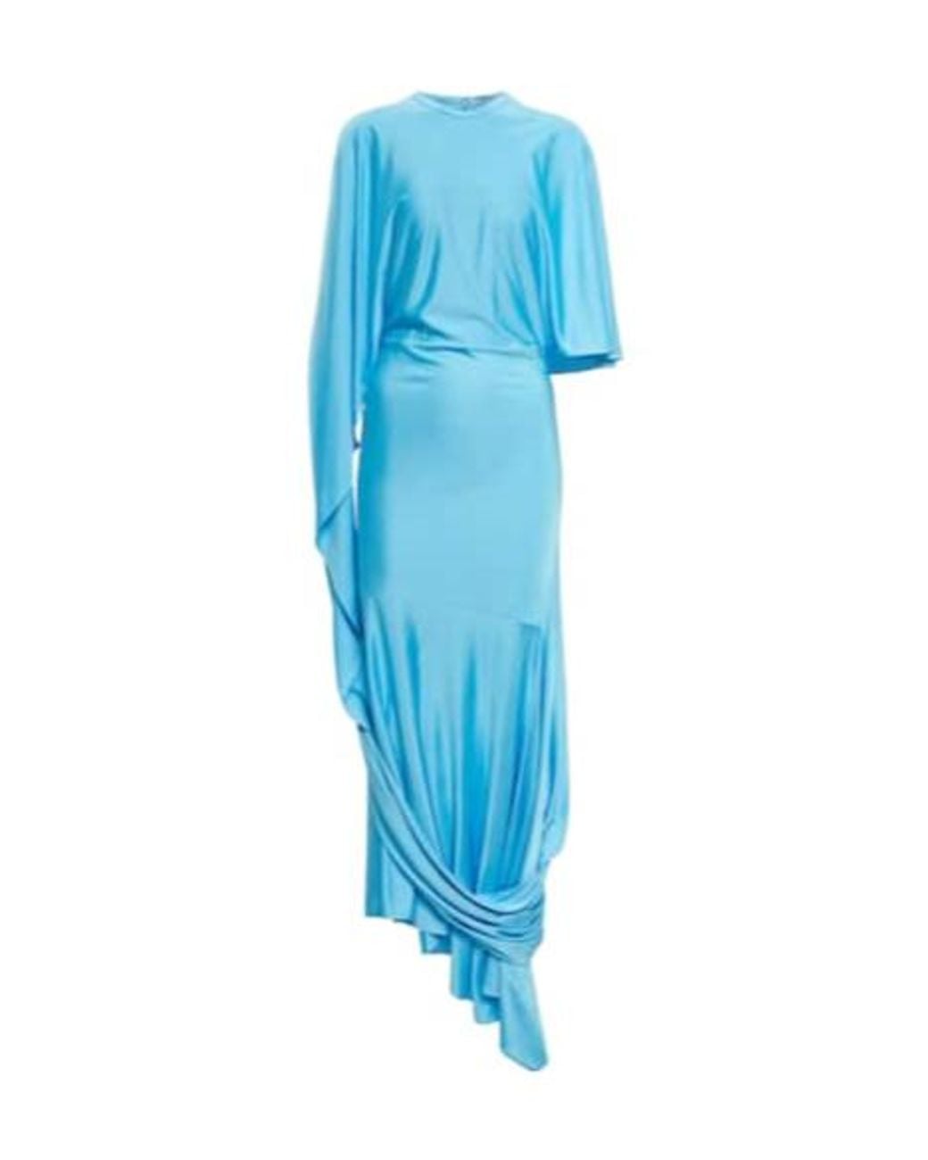 Stella McCartney Blue Draped Asymmetric Maxi Dress