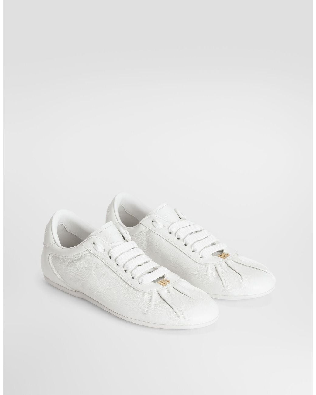 Dolce & Gabbana White Logo Plaque Ballet Sneakers