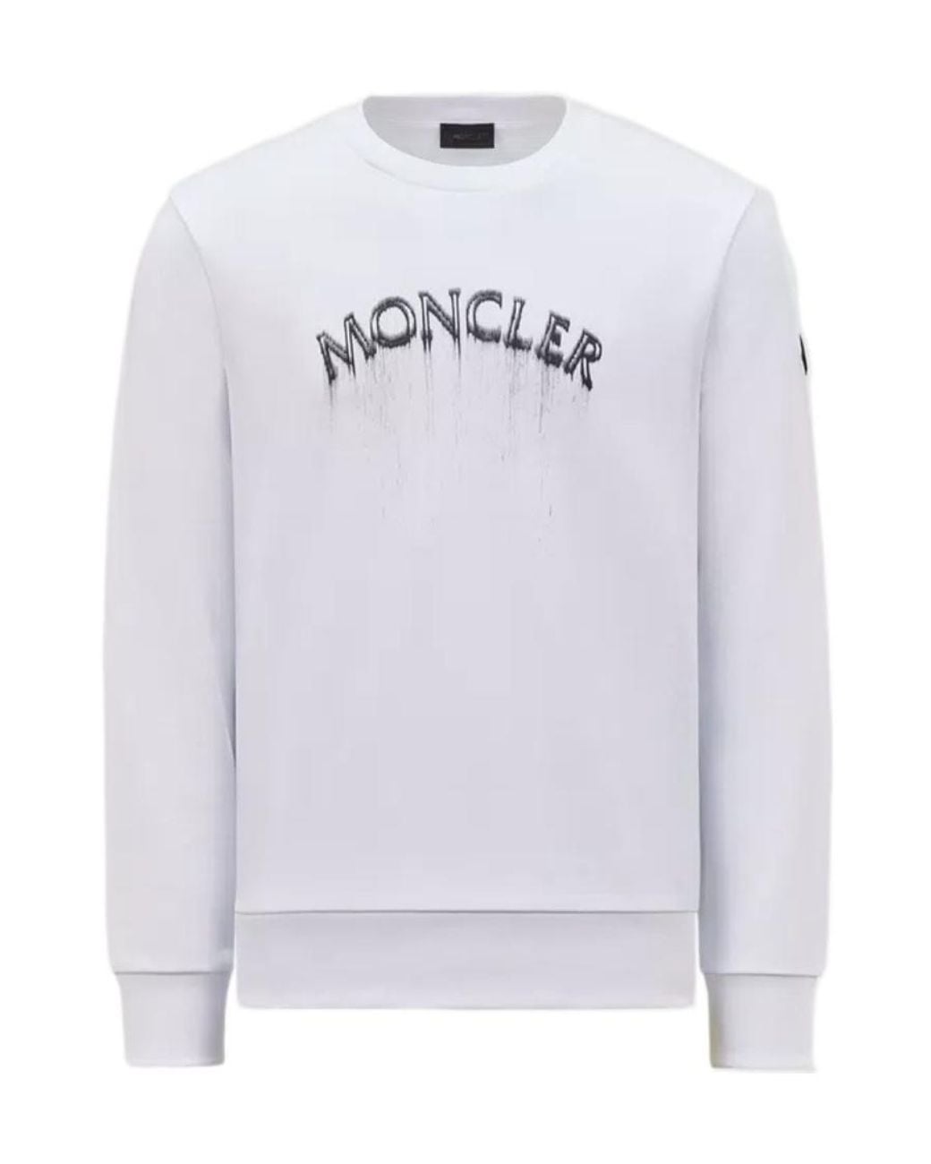 Moncler White Logo Sweatshirt for men