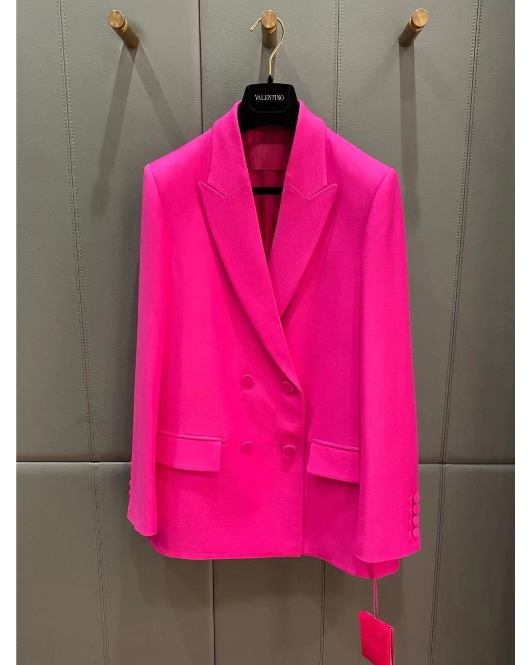 Valentino Pink Double-Breasted Blazer