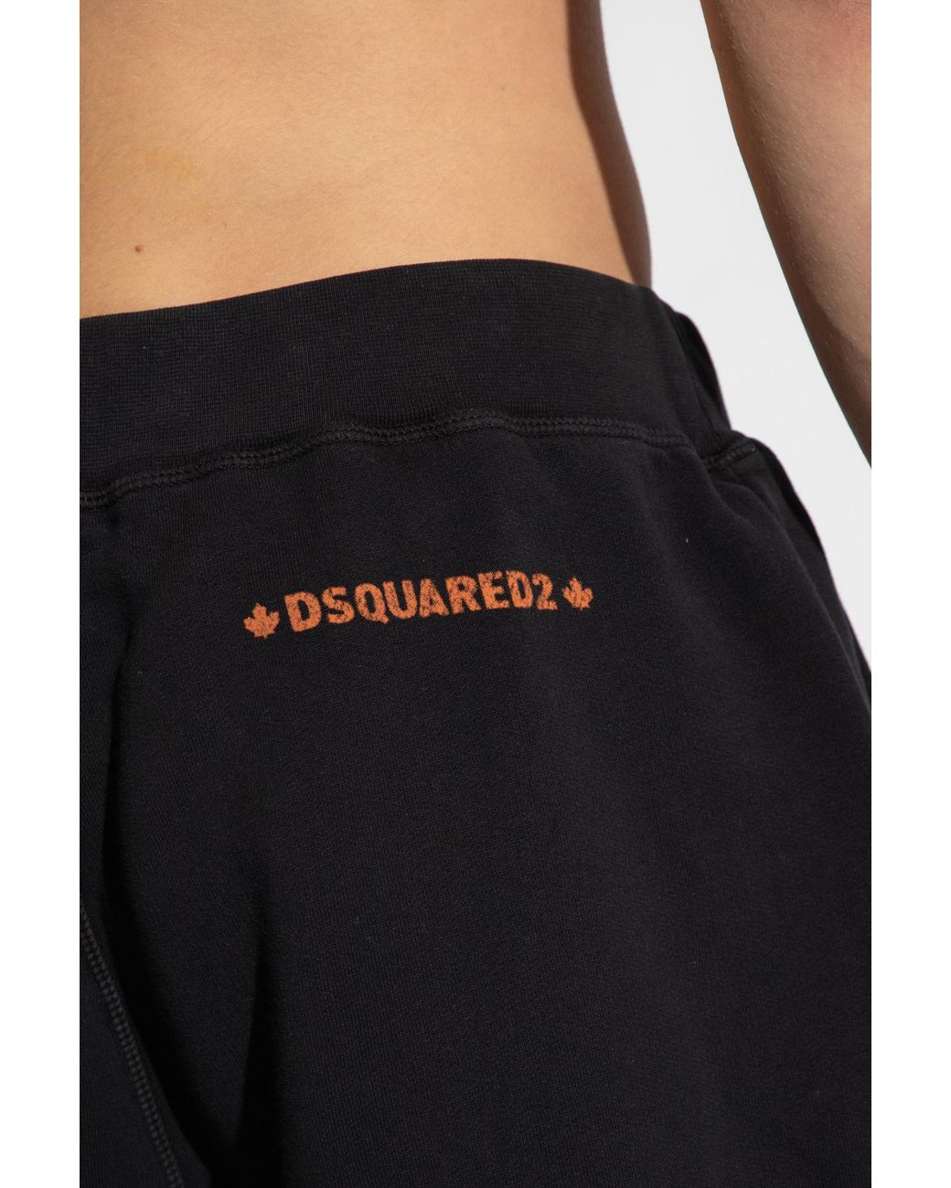 DSquared² Black Logo Printed Shorts for men