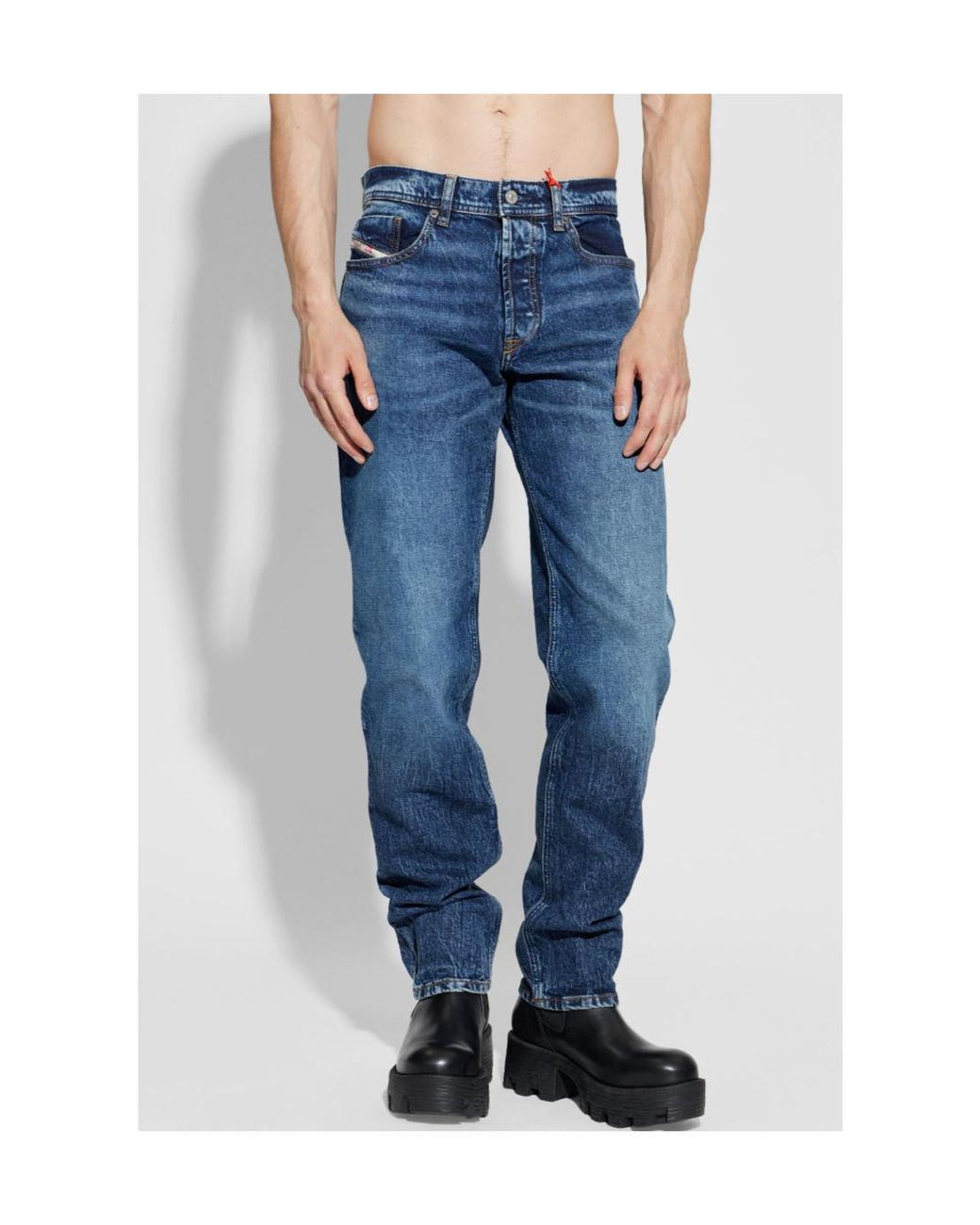 DIESEL Blue 2023 D-Finitive Straight-Leg Jeans for men