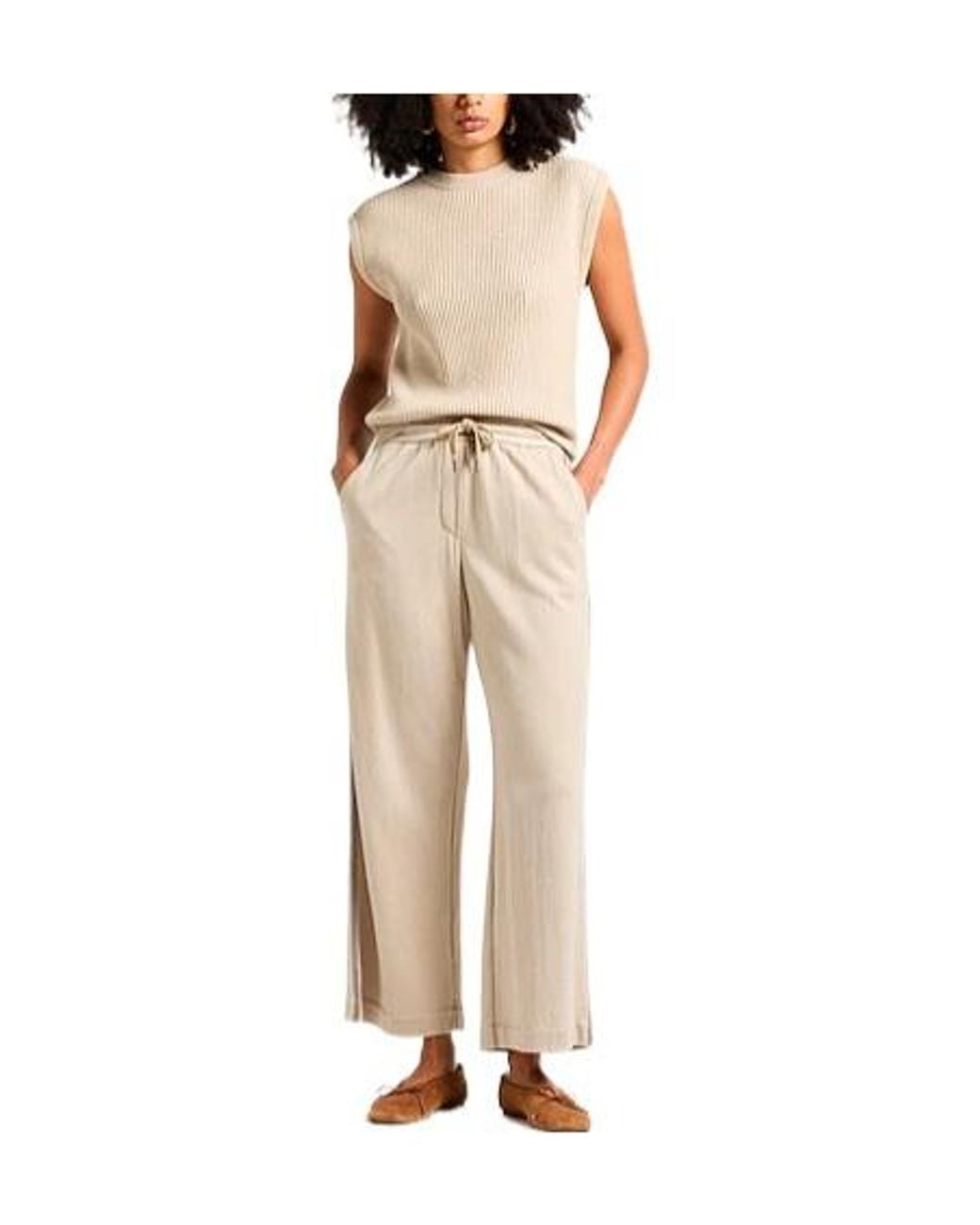 Brunello Cucinelli Natural Solidcolor Sleeveless Knit Top